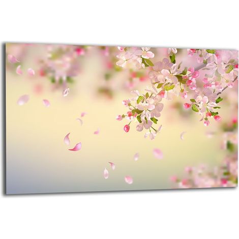 PLAQUE DE PROTECTION EN VERRE POUR CUISINIÈRE 80x52 FLEURS (1/5)