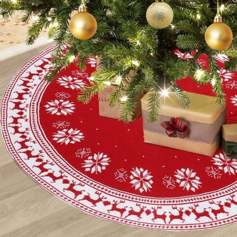 Red Christmas tree skirt, 90 cm, Christmas tree stand, decoration (1/5)