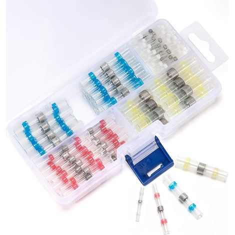 [JAMAIS UTILISÉ]Lot de 100 connecteurs de soudure - 4 tailles différentes - thermorétractables - Connecteurs de câbles - Assortiment (1/5)