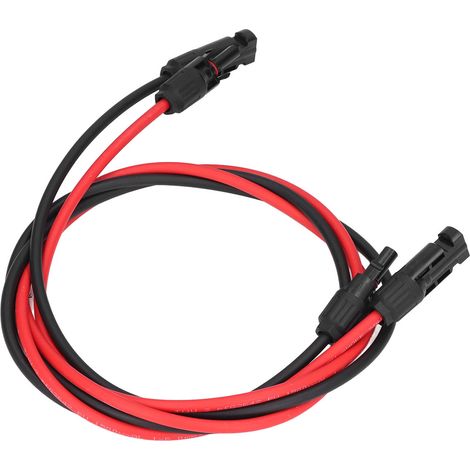 Lot de 2 câbles rallonge solaires photovoltaïques 6mm² PPO étanche IP67 40A 1000V pour chantiers pétrole métallurgie navires 3 mètres (1/5)
