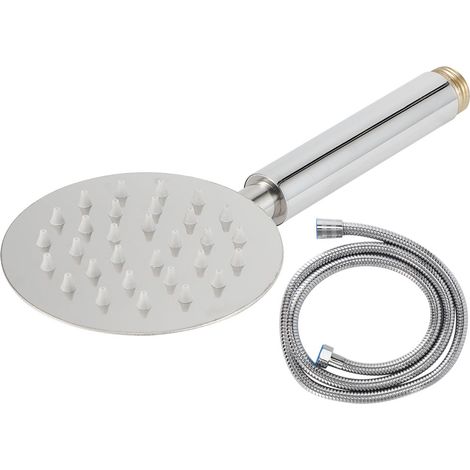 G1/2-Zoll-Gewinde-Handbrausekopf, Hochdruck-Rundduschkopf, Duschsprüher für Badezimmer (Duschkopfschlauch) (1/5)