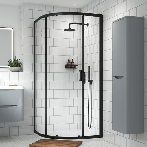 1900mm x 900mm Single Entry Quadrant - Matt Black - V-SING9E1BP-6 (1/3)