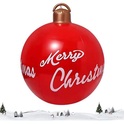 Boule de Noel Geante 60cm, Boule Transparente, Boule Gonflable Géante de Noël Boules de Noël, Boule Décorée Gonflable de Noël en Plein Air, Ornements de Noël en PVC (B) (1/5)