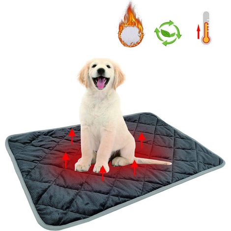 Coussin De Lit Auto-Chauffant pour Animaux De Compagnie, Tapis De Couverture en Coton Thermique Auto-Chauffant Doublé Imperméable en Papier D'aluminium pour Chien Chat Animal De Compagnie Voyag（5040cm (1/5)