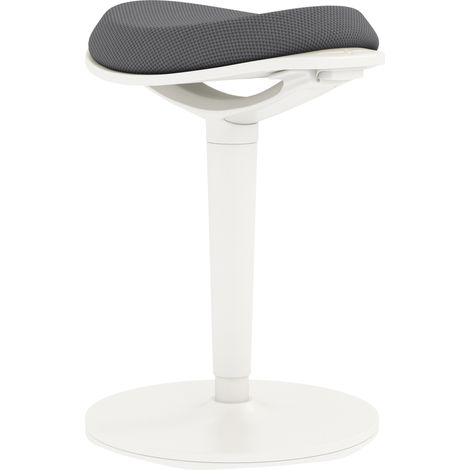 Taburete ergonómico de oficina regulable en altura con asiento de malla gris MODENUIT (1/5)