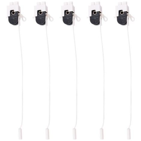 QORVA-Lot de 5 interrupteurs à tirette marche/arrêt 2 A 250 V AC pour douche, interrupteur à tirette pour table/sol/mur/lustre (1/5)