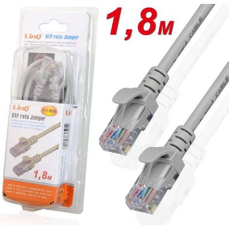 TRADE SHOP - Cavo Cablato Prolunga Utp Cat.5e Rete Lan Rj45 Pc Internet Da 1,8 Metri It-1.8mb - (1/2)