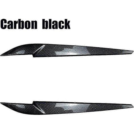 Für BMW X5 X6 F15 F16 2014-2018: Glänzende Carbon-Frontscheinwerfer-Augenbrauen-Aufkleber (Scheinwerferblenden) – Carbonschwarz