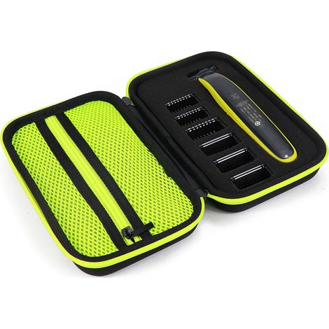 Étui pour Philips Philips OneBlade Pro Housse, EVA Coque Voyage Rigide avec éponge Sac de Rangement per One Blade (version en filet de couleur fluorescente) (1/4)