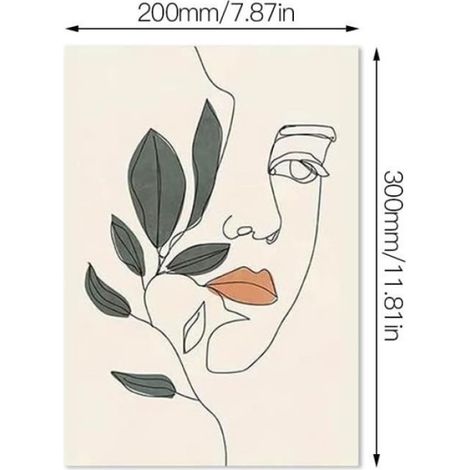 4 Pièces Affiche Decoration Murale, Tableau d'Art Mural Ligne Minimaliste Modernes Femme Minimaliste Tableau - Sans Cadre 20x30cm (1/4)