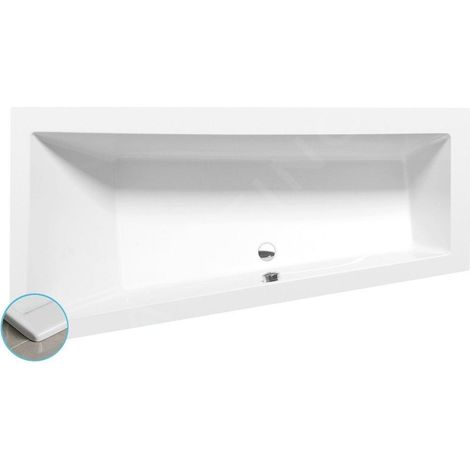 ANDRA L SLIM Baignoire asymétrique 180x90x45cm, blanc (1/5)