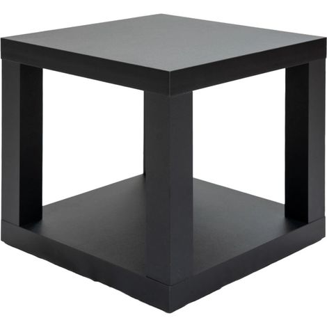 cubo multifunzione tavolino e comodino in mdf e pvc nero 40x40x38 cm