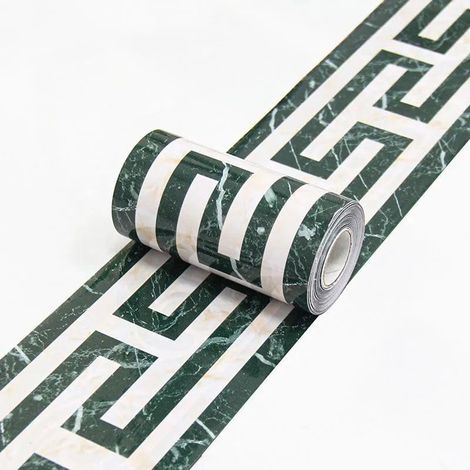 Bordure de papier peint Vert-45 Décoration murale amovible Frise Murale Autocollant Papier Peint Autocollant imperméable en PVC Plinthe Autocollant 10cm X 300cm