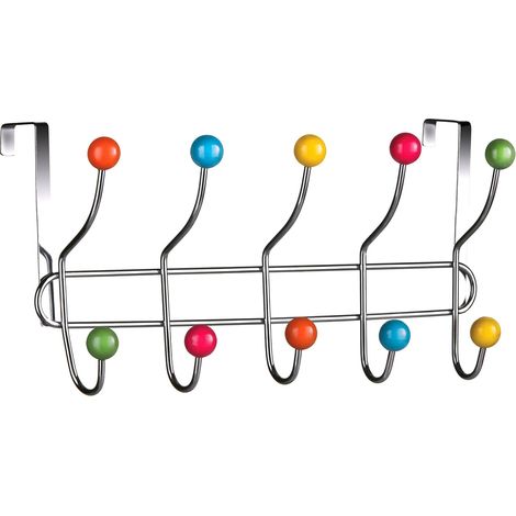 Perchero con 10 ganchos, cromado, multicolor (1/5)
