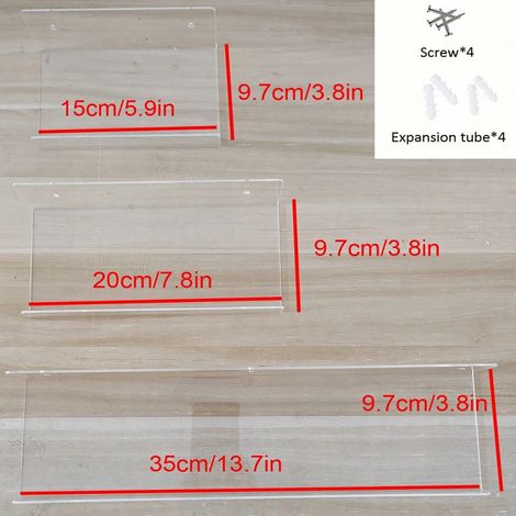 (35 cm, lot de 2) Étagère de rangement murale transparente en acrylique en forme de U (lot de 2) - Décoration murale pour la maison (1/5)