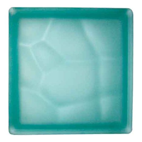VETROMATTONE ONDULATO VERDE SATINATO 19x19x8 cm - 6 pezzi