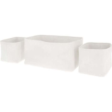 Lot de 3 paniers souples Noah blancs - COMPACTOR - 26 x 19 x H.14.5 CM - Blanc
