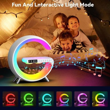 Lamp of load without wire - Lamp of atmosphere smart, high-speaker Bluetooth, charger without wire, night LED - Lamp musicale, alarm, button, atmosphere of table (1/5)
