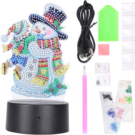Lampe Diamant LED 3D à Toucher Sensible, Charge USB, Lumière Nocturne DIY Décoration Maison Noël (1/5)