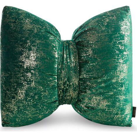 Cojín con forma de lazo KOKARDA1, estampado verde