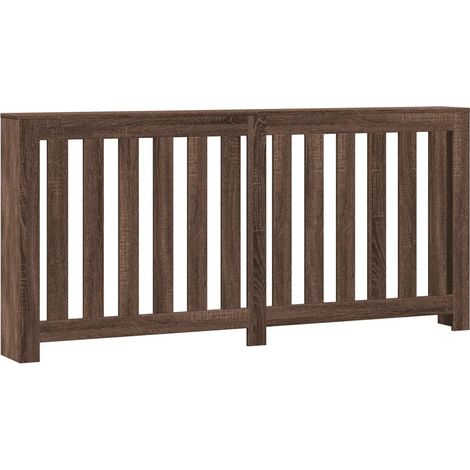 Copritirradiatore moderno pratico con mensola 175 x 20 x 82 cm in legno multistrato rovere marrone 020049840