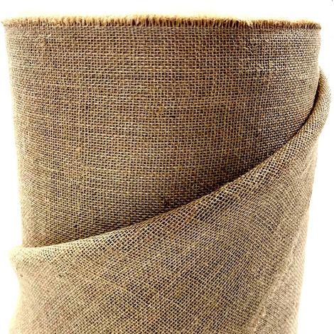 Rouleau de toile de jute naturelle Largeur 25 cm Tissu vendu au mètre Toile de jute pour la maison et le jardin (25cmx10m) (1/5)