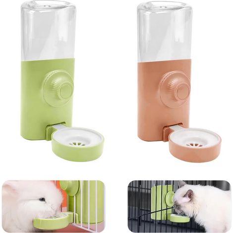 2 Pièces Distributeur Eau Petits Animaux,600ML Automatique Biberon Lapin,Suspendue Anti-Goutte Abreuvoir Lapin pour Cochon d'Inde Hamster Chinchilla Hérisson Perroquet et Animaux Accessoires (1/5)