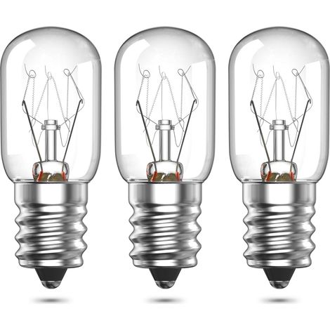 3er-Pack E14 25W Backofenlampen, Glas hitzebeständig bis 300°C, warmweißes Licht 2700K für Haushaltsgeräte (1/5)