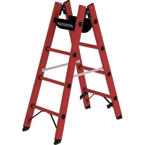 MUNK Vollkunststoff Stehleiter beidseitig begehbar 2x4 Sprossen