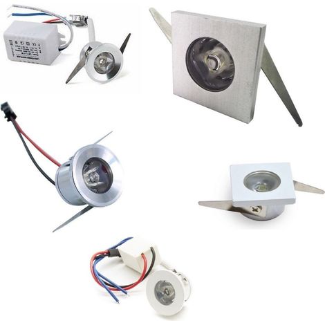 FARETTO INCASSO LUCE LED 1W PUNTO LUCE 220V controsoffitto 100lm/w ip20 TONDO - Bianco Caldo - ARGENTO (1/5)