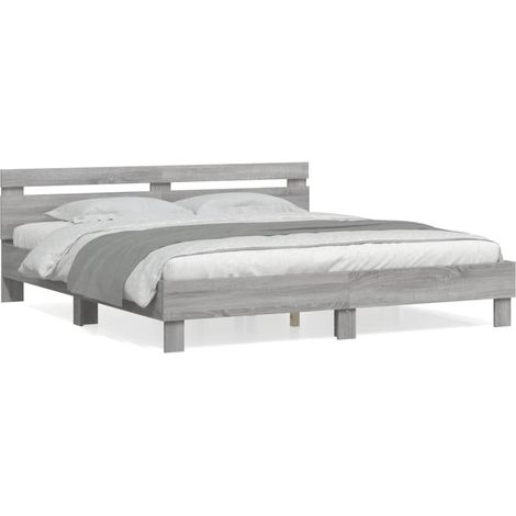 Cadre de lit avec tête de lit sonoma gris 180x200 (1/5)