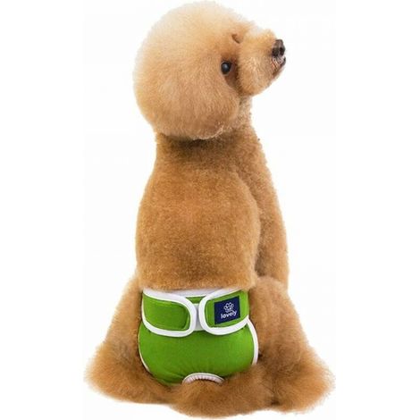 Couche pour Chien Fem Lavable, Absorbant Pantalons Sanitaires pour Chienne, Couches Réutilisables pour Chien Chat, Culottes Hygiéniques pour Chiens Females Vert XL (1/5)