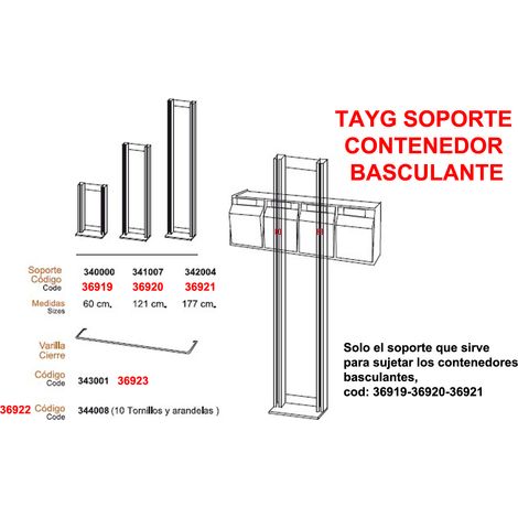 Stütze für Kippbehälter 60 cm 340000