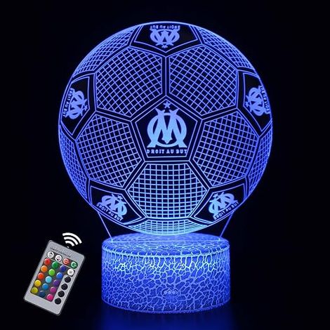 Football Veilleuse Enfants, 3D Lampe 16 Couleurs Changeantes à intensité variable, Decoration Chambre (1/5)