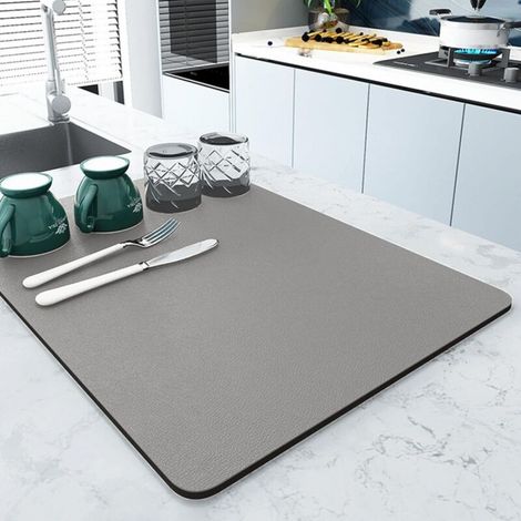 Tapis de séchage pour comptoirs de cuisine, tapis de séchage absorbant en caoutchouc pour cacher les taches(30 x 40 cm) (1/5)