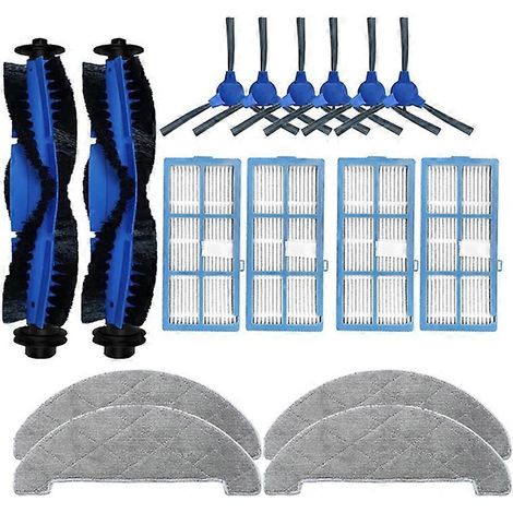 Pièces de rechange pour robot Proscenic 850T : brosses latérales, chiffon de nettoyage, filtre HEPA, rouleau de brosse principale