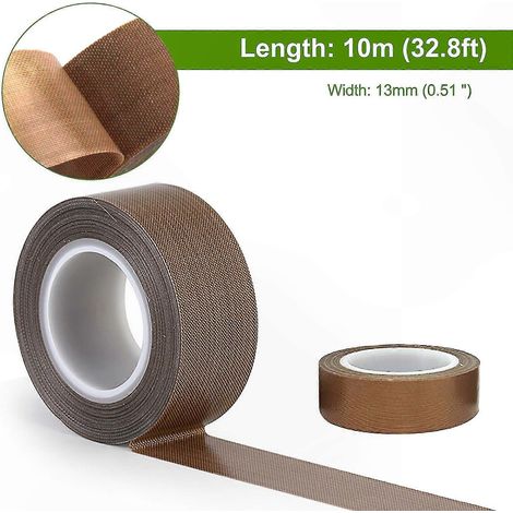 Ruban PTFE autocollant pour usage haute température, film résistant jusqu'à 10 mètres de longueur (1/5)