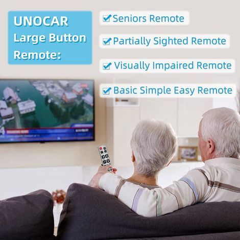 Télécommande avec gros boutons pour les seniors, télécommande extra large, simple et facile à utiliser (1/2)