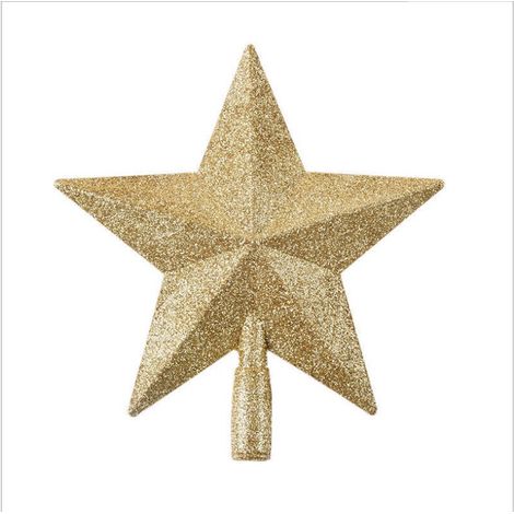 Stella per albero di Natale, puntale per albero di Natale, puntale per albero di Natale, puntale per albero di Natale, 15 cm, mini albero di Natale decorato, decorazione a forma di stella per albero d