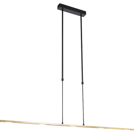 Hängelampe schwarz mit Gold inkl. LED dimmbar - Fett