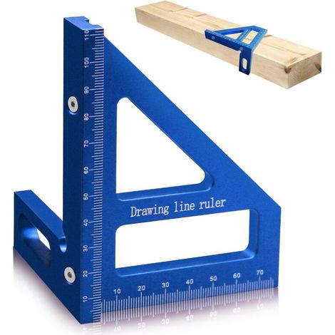 3D Carpentry Square, Triangle Ruler, Aluminum Miter Ruler for Woodworking, High Precision Multifunctional Measuring Tool for Engineer Carpenter