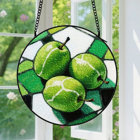 Suspension en vitrail - Attrape-soleil coloré pour fenêtre, décoration maison élégante, cadeau Fête des Mères, Anniversaire pour femme, homme 15 cm (1/5)