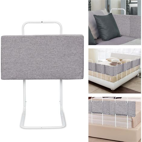 Jiubiaz 1 pezzo sponda letto bambini 60 cm, protezione anticaduta regolabile, grigio (1/5)