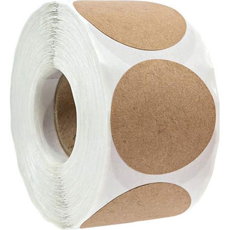 500 Étiquettes Rondes en Papier Kraft Auto-adhésives pour Sacs de Cuisson (1/5)