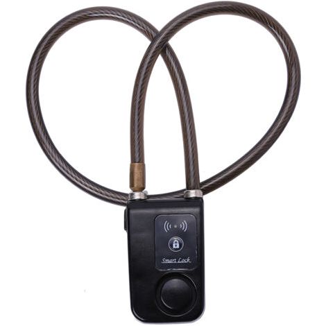 Serrure intelligente Bluetooth, contrle par application, chane d'alarme antivol avec alarme 105dB (noir) (1/4)
