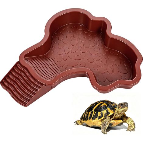 Grands accessoires pour tortues de reptiles, bassin d'eau et bol d'eau pour tortues terrestres, tortues d'eau, accessoires de cage pour animaux de terrarium (1/5)