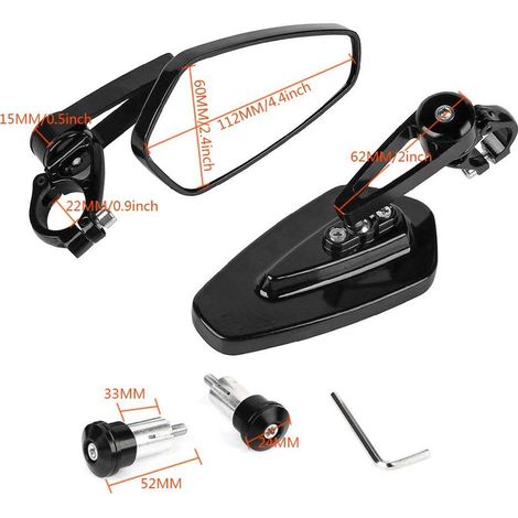 1 paire de rétroviseurs latéraux d'extrémité de guidon pour moto MSX125 (1/4)