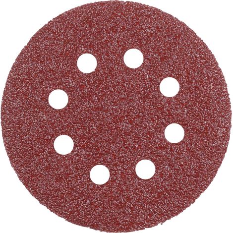 Disques de ponçage en papier de verre avec trous Velcro, 5 pièces, 125 mm, P40, acier inoxydable (1/5)