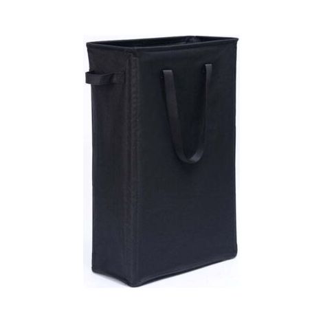 45L Paniers à Linge avec Poignées(Noir), Pliable Panier à Linge Mince Sac à Linge en Tissue Oxford Rectangulaire Corbeilles à Linge Sac de Rangement pour Salle de Bain 39x19x60CM