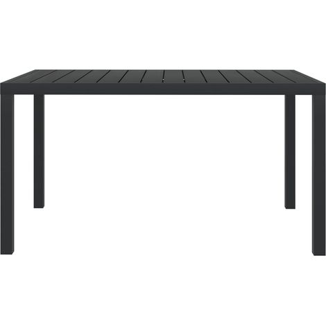 Table de jardin  Table d'extérieur noir 150 x 90 x 74 cm Aluminium et WPC (1/5)